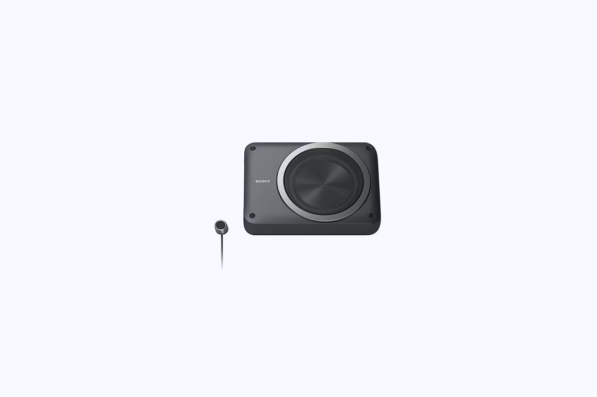 Sony XS-AW8 8" Compact Powered Car Subwoofer – 75W RMS, Remote Gain