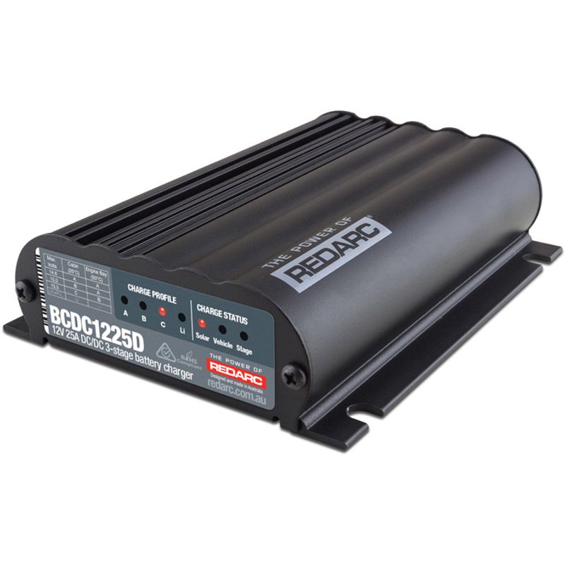 REDARC DC-DC Charger 25A 3-Stage 9–32V Input 12V Output Dual Input MPPT Regulator