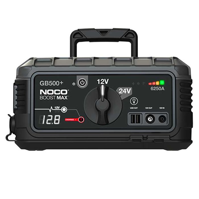 RRT Lithium Jump Starter 12/24V 6250A Peak Class 8+ Engines with Spark-Proof Technology, 1-Year Warranty