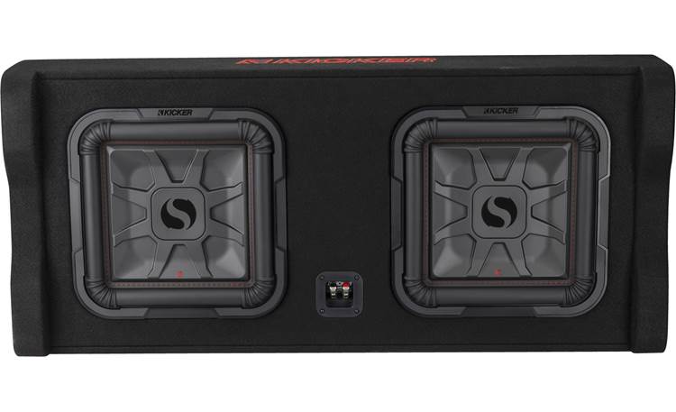 Kicker 49DL7TDF122 - Sealed downward-firing enclosure with two L7T 12" shallow-mount square subwoofers