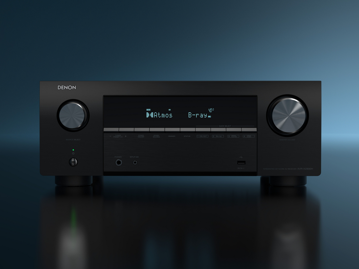 Denon AVR-X2900H 7.2 Channel AV Receiver 7 x 95W, 8K HDMI, 2 Zone, Dual Sub Outputs, Dirac Ready