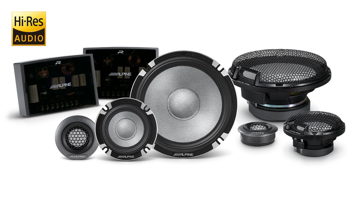 Alpine R2-S653 R-Series 6-1/2" 3-Way Component PRO Speakers Grilles included