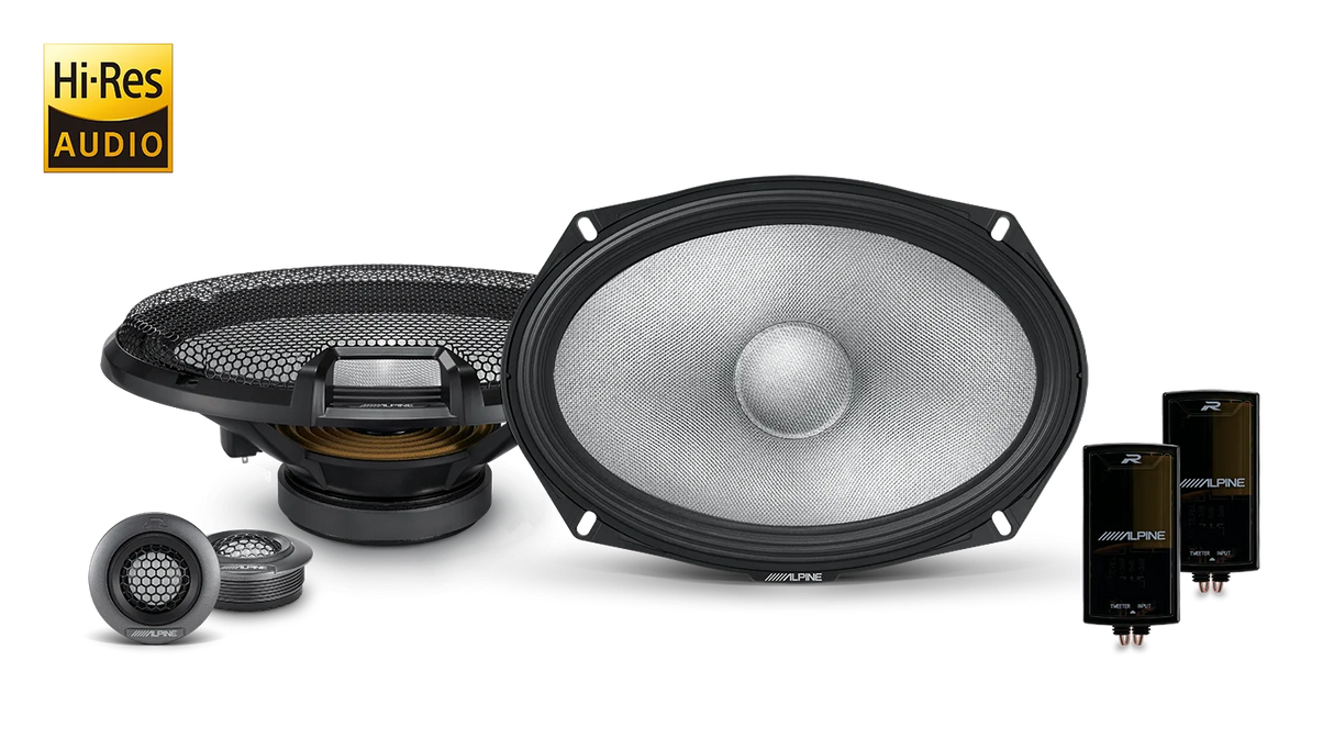 Alpine R2-S69C R-Series 6 x 9" 2-Way Component Speakers Grilles included