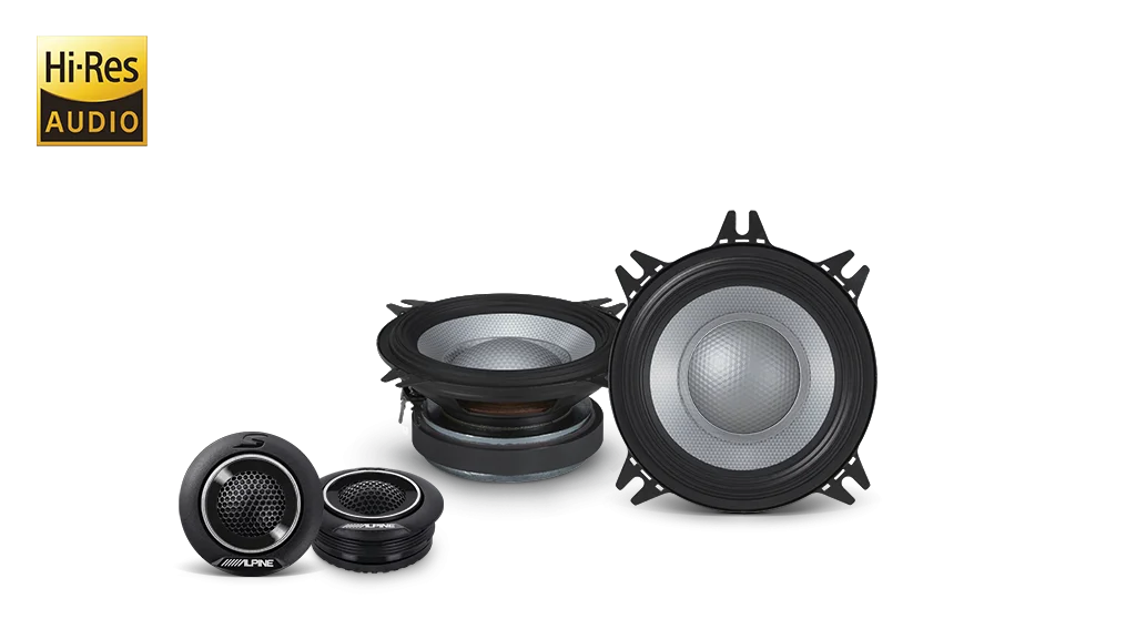 Alpine S2-S40C S-Series 4 Inch 2-Way Hi-Res Audio Component Speaker System
