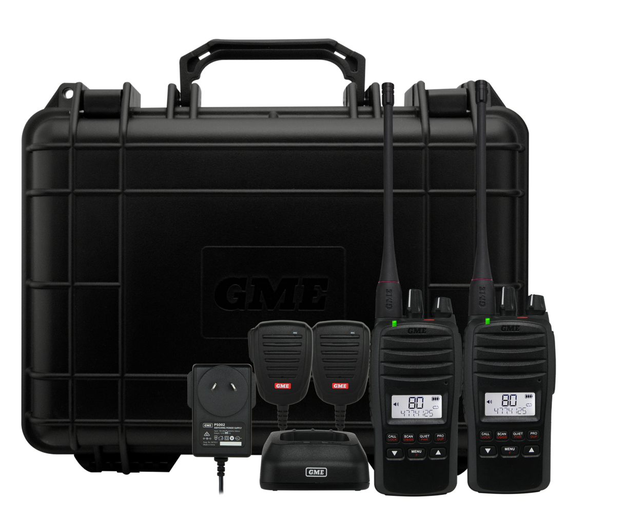 GME TX6600STP UHF CB Handheld Radio Twin Pack 5/1W IP67