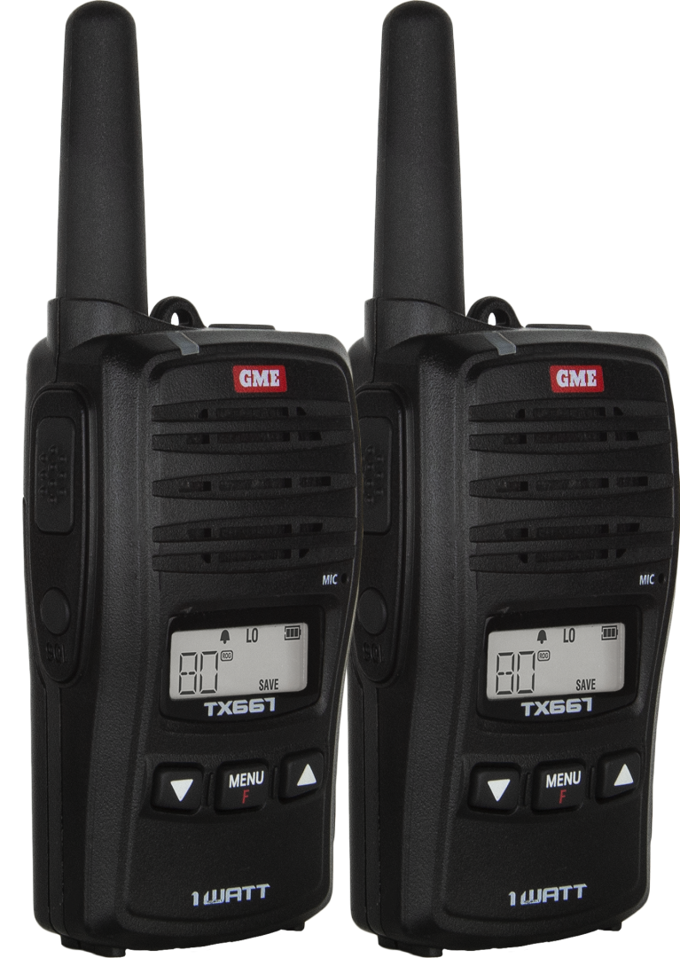GME TX667TP 1W UHF CB Handheld Radio Twin Pack