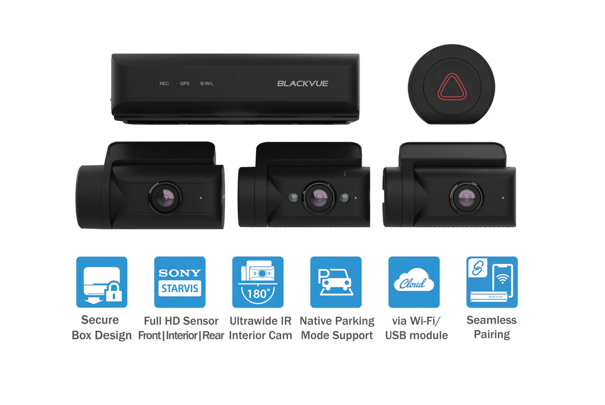 BlackVue DR770X-BX-PRO Full HD Dual Channel Dash Cam with Built-in Battery Pack