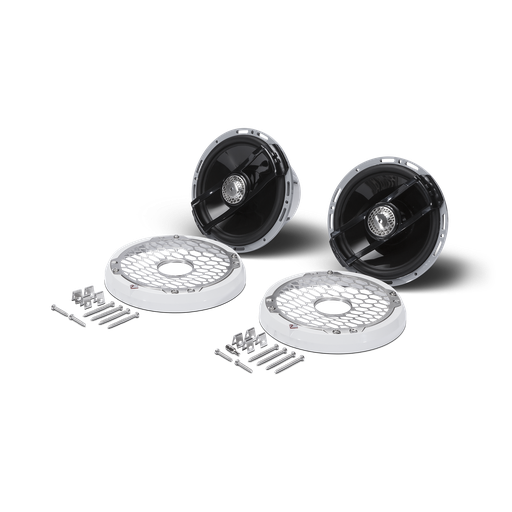 6.5” Punch Series Marine Full Range Speakers with White Sports Grille