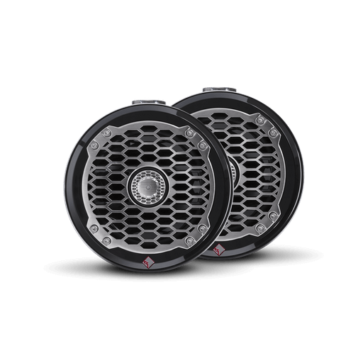 6.5” Punch Series Marine Wakeboard Tower Speakers with Mini Enclosure & Sports Grille - Black