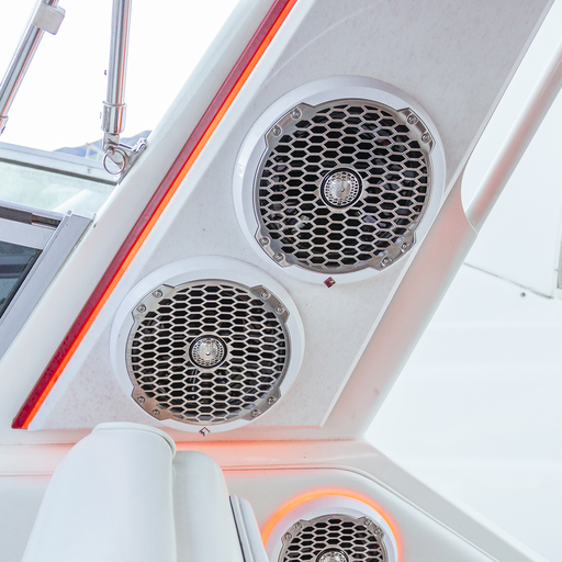 8” Punch Series Marine Full Range Speakers with White Sports Grille