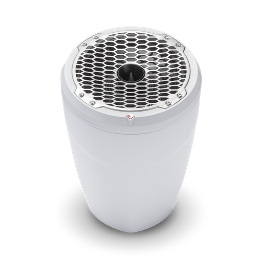 8” Punch Series Marine Wakeboard Tower Speakers with Horn Tweeter, Enclosure & Sports Grille - White