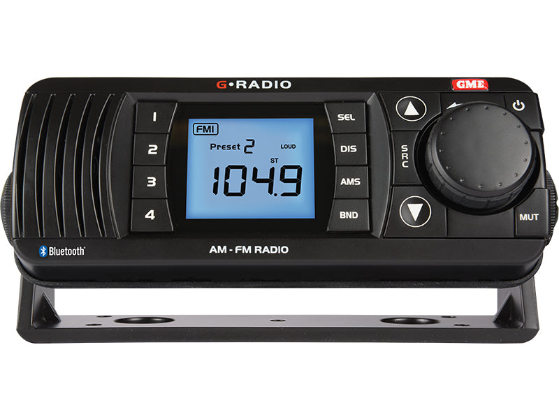 GR300BTB AM/FM Marine Radio with Bluetooth - Black