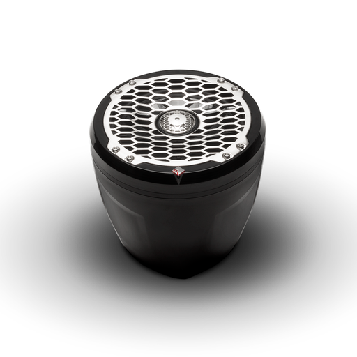 6.5” Punch Series Marine Wakeboard Tower Speakers with Mini Enclosure & Sports Grille - Black