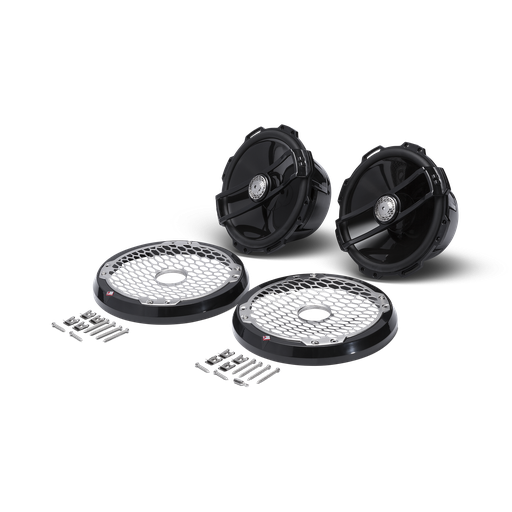 8” Punch Series Marine Full Range Speakers with Black Sports Grille