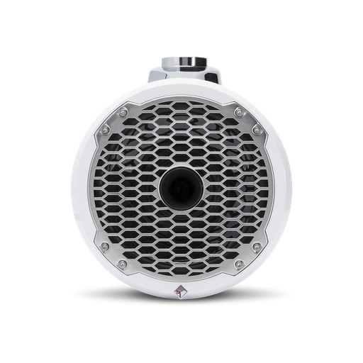 8” Punch Series Marine Wakeboard Tower Speakers with Horn Tweeter, Enclosure & Sports Grille - White