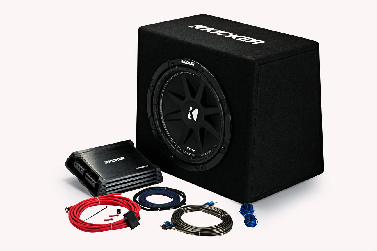 44KKP212 – 12″ Ported Enclosure + Amp + Wiring Kit