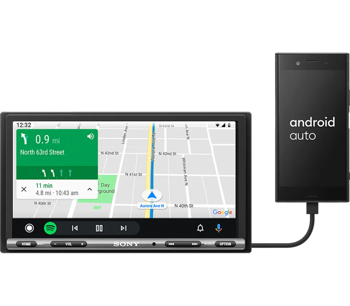 Sony XAV-AX3200 6.95" Head Unit – Wired Apple CarPlay & Android Auto, WebLink Cast