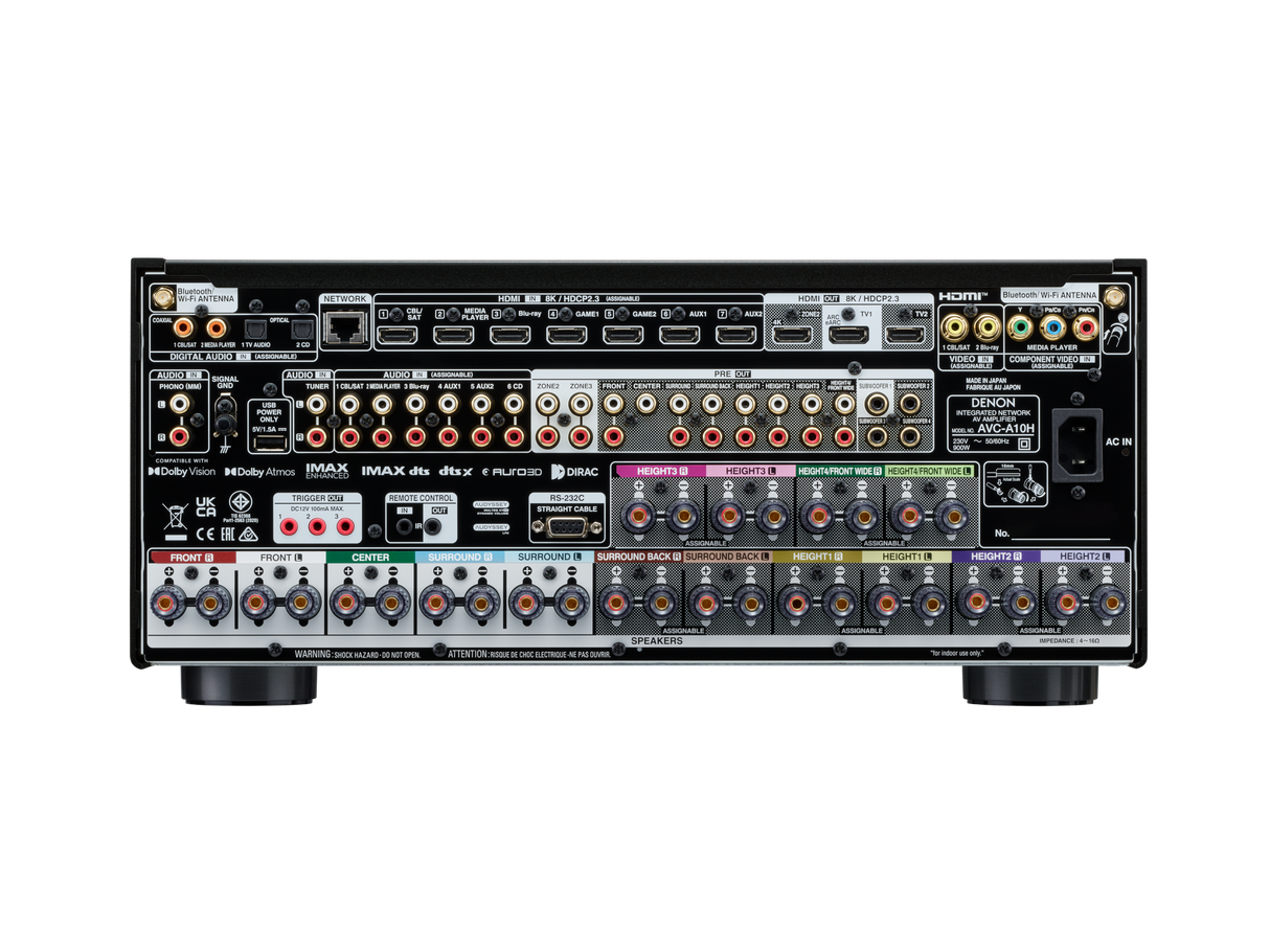 Denon AVC-A10H AV Receiver 13x150W, 7x8K HDMI, 3-Zone, 4 Sub Outputs
