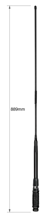 Uniden AT850BK Elevated Feed Fibreglass Whip Antenna