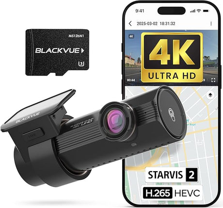 BlackVue DR970X-1CH-PL-II 4K UHD Single Channel Front Only Dash Cam (64GB)