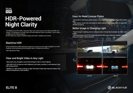 BlackVue ELITE 8-1CH 4K UHD Single Channel Dash Cam