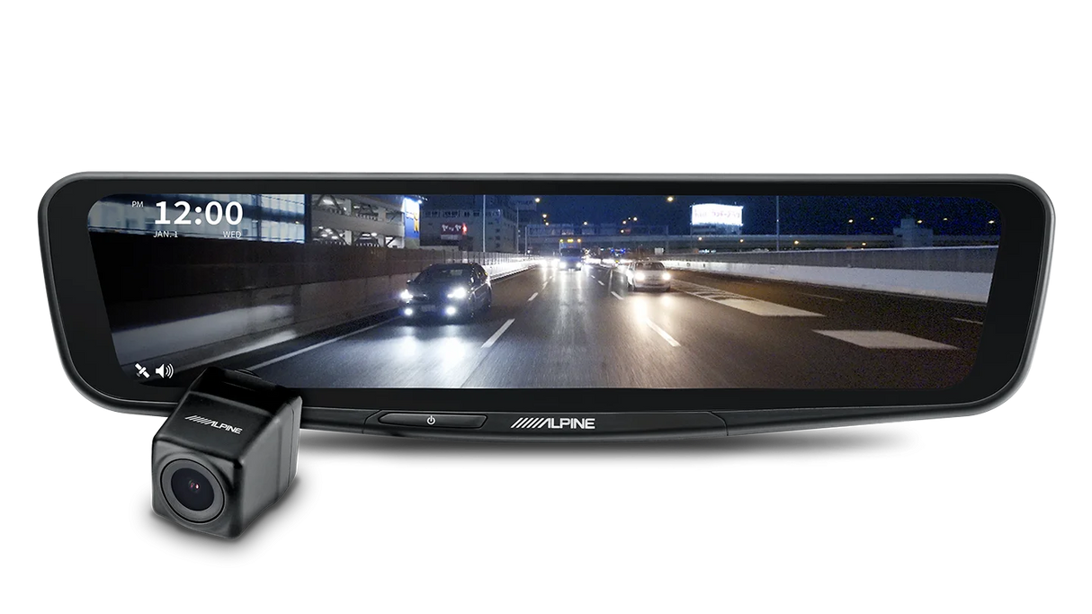 Alpine DME-R1200 12” Digital E-Mirror with Rear Camera