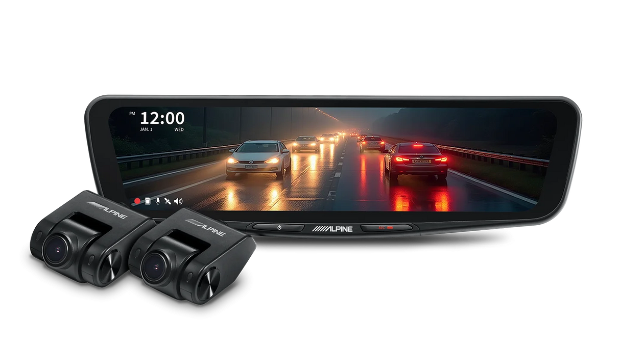 Alpine DVR-DM1000KO-IC 10-Inch Digital E-Mirror with Front & Rear DVR Camera