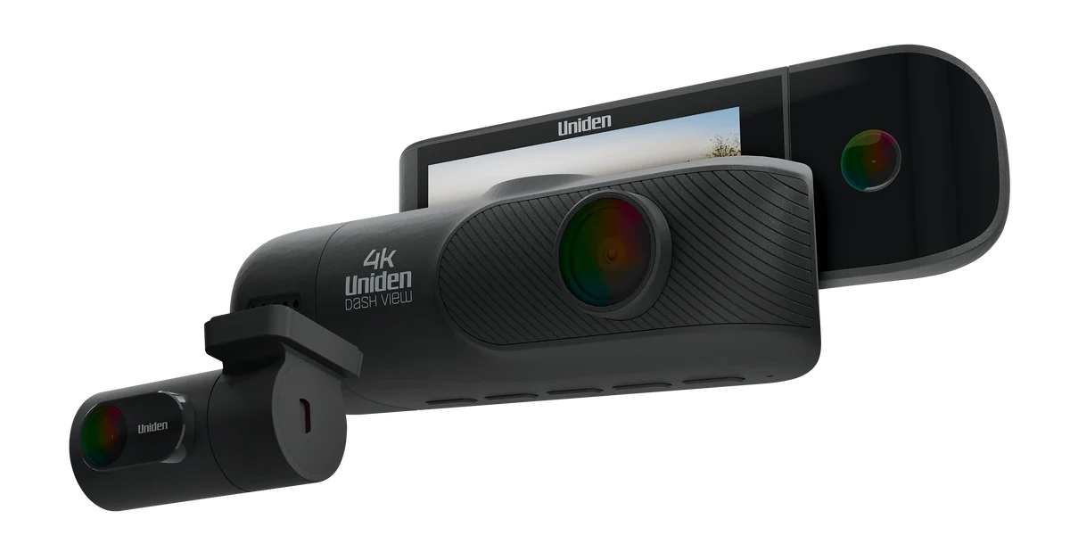 Uniden Dash View 40R 3-in-1 Dash Cam with Front, Interior and Rear Cameras