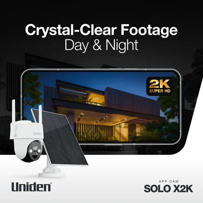 Uniden App Cam Solo X2K 4G Wireless Security Camera 2K Super HD Pan and Tilt Kit
