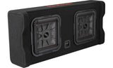 Kicker 49DL7TDF122 - Sealed downward-firing enclosure with two L7T 12" shallow-mount square subwoofers