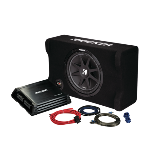 Kicker 49KKPDF212 KickPack 12" Down-Firing Subwoofer Enclosure with KPA125.2 Amplifier & Wiring Kit