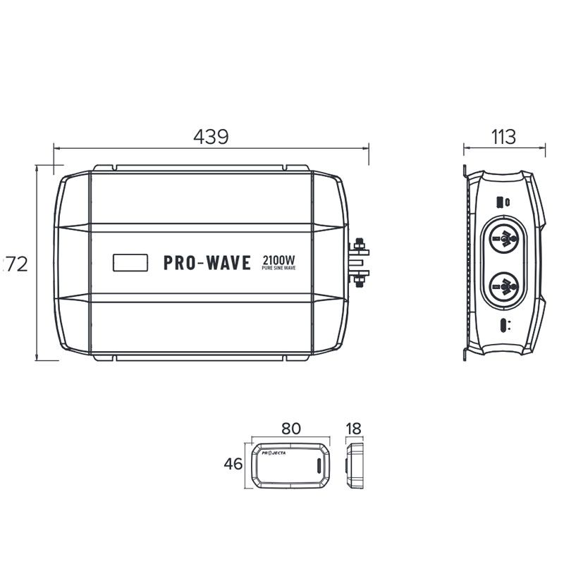 Pro Wave Inverter Pure Sine Wave 12V 2100W