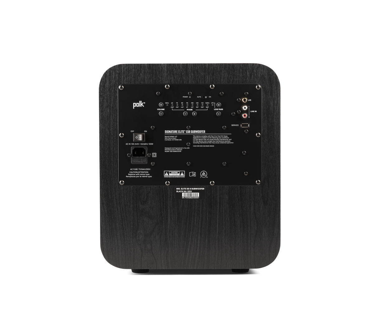 Polk ES08 SUB BLACK 8" 100W Subwoofer