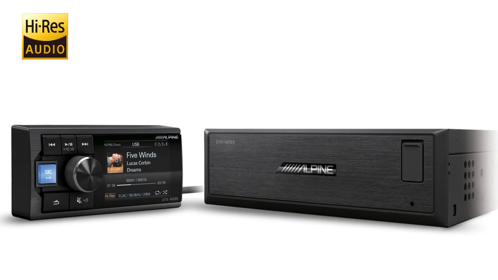 Alpine UTX-M08S Hi-Res Audio Digital Media Player with Bluetooth Audio and Dual USB