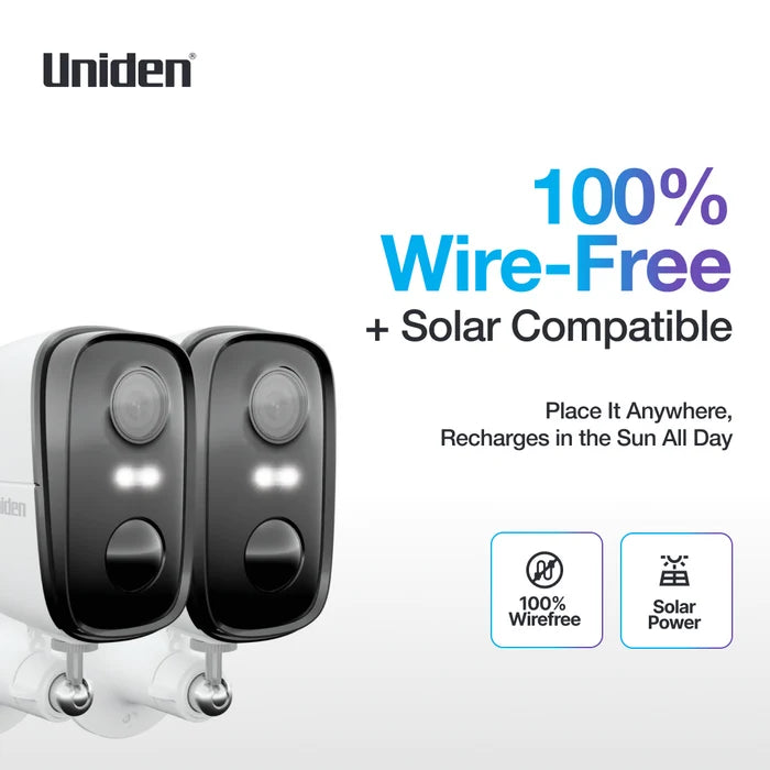 Uniden App Cam Solo X2K-2 2K Super HD Spotlight Security Camera Twin Pack