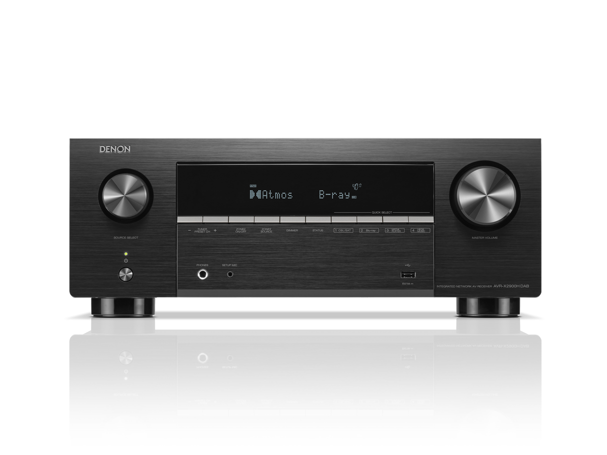 Denon AVR-X2900H 7.2 Channel AV Receiver 7 x 95W, 8K HDMI, 2 Zone, Dual Sub Outputs, Dirac Ready
