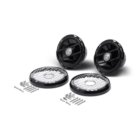 6.5” Punch Series Marine Full Range Speakers with Black Sports Grille