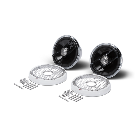 6.5” Punch Series Marine Full Range Speakers with White Sports Grille