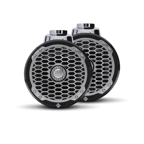 6.5” Punch Series Marine Wakeboard Tower Speakers with Enclosure & Sports Grille - Black