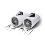6.5” Punch Series Marine Wakeboard Tower Speakers with Enclosure & Sports Grille - White
