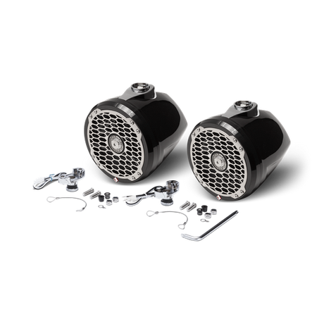 6.5” Punch Series Marine Wakeboard Tower Speakers with Mini Enclosure & Sports Grille - Black