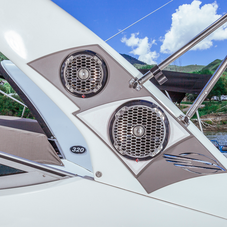 8” Punch Series Marine Full Range Speakers with Black Sports Grille