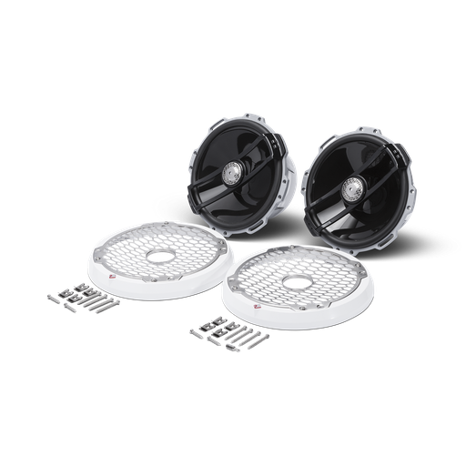 8” Punch Series Marine Full Range Speakers with White Sports Grille