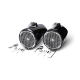 8” Punch Series Marine Wakeboard Tower Speakers with Enclosure & Sports Grille - Black
