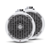 8” Punch Series Marine Wakeboard Tower Speakers with Enclosure & Sports Grille - White