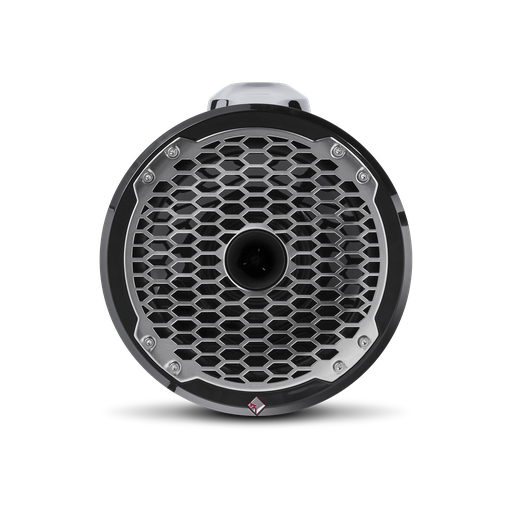 8” Punch Series Marine Wakeboard Tower Speakers with Horn Tweeter, Enclosure & Sports Grille - Black
