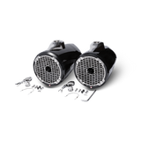 8” Punch Series Marine Wakeboard Tower Speakers with Horn Tweeter, Enclosure & Sports Grille - Black