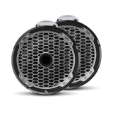 8” Punch Series Marine Wakeboard Tower Speakers with Horn Tweeter, Enclosure & Sports Grille - Black