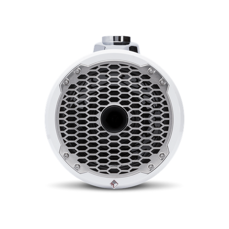 8” Punch Series Marine Wakeboard Tower Speakers with Horn Tweeter, Enclosure & Sports Grille - White