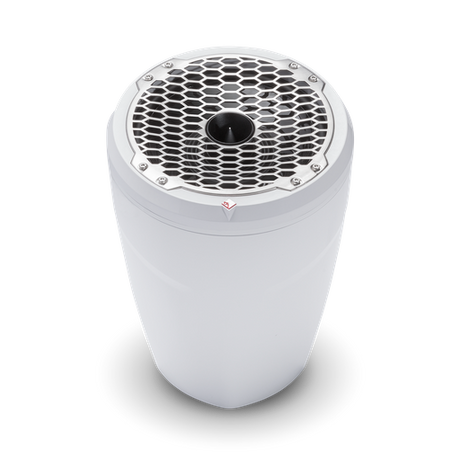 8” Punch Series Marine Wakeboard Tower Speakers with Horn Tweeter, Enclosure & Sports Grille - White